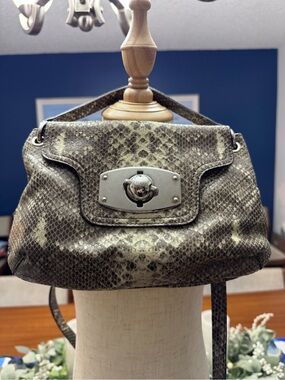 Furla Vintage Snake-Print Shoulder Bag